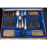 An attache case of Royal Collection solingen gilt series of flatware,