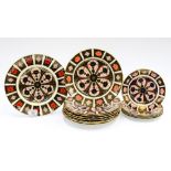 Royal Crown Derby Imari 1128, 14 various sized plates, 1 as a second,