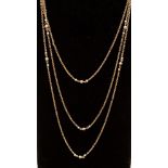 Multi strand gold chain necklace in 9ct rose gold,