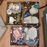 Three boxes of assorted ceramics, T.G. Green, Royal Doulton, Derby Blanks etc inc.