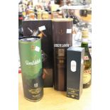 Aberlour 10 year old Whisky, Laqauulin 16 year old 20cl bottle, Glenfiddich 12 year olf half bottle,