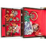 Assorted vintage costume jewellery to include branch coral necklace and earrings, cufflinks,