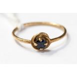 A 9ct gold and sapphire ring,