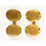 A pair of 18ct gold cufflinks, weighing approx 13.