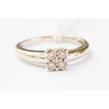 An 18k white gold diamond ring,