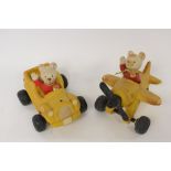 Two foam Rupert bear moveable toys a/f,