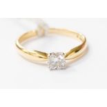 A diamond and 18ct gold ring set with approx 0.
