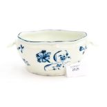 A Worcester Blue & white Tureen, Gillyflower Pattern, date circa 1775, size 2.