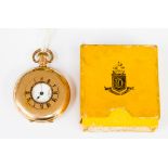 A Waltham half hunter gold plated pocket watch,