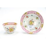 A New Hall Tea Bowl & Saucer, date circa 1800, size Tea Bowl, 8.cm diam, 5.