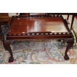 A George II style mahogany tray topped coffee table,