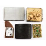 A gem set brass ornate box,