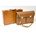 A gentlemen's pigskin brief case and satchel (2)