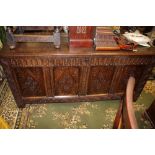 A late 17th Century plank top joined oak chest,