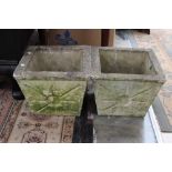 Two stone square planters (2)