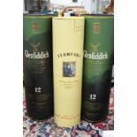 Glenfiddich 12 year old whisky, litre x 2,