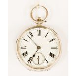 A silver keywind Walthen pocket watch