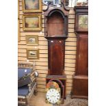 A 19th Century long case clock with painted arched dial, signed P Ferenbach, Edinburgh,