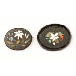 Two Ashford marble brooches,