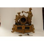 A Vincenti & Cie 19th century spelter mantle clock,