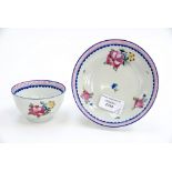 A Newhall Tea Bowl & Saucer, date circa 1800, size Tea Bowl, 8cm diam, 5cm high approx, Saucer,