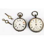 A silver hunter pocket watch, D.