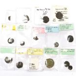 Fifteen Roman bronze coins to include: Magnentius centenionalis FELICITAS REIPVBLICAE, Trier,