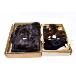 Two dark brown Squirrel fur shrugs,