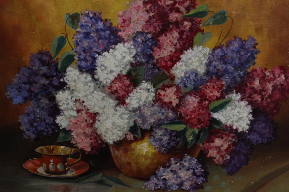 Early 20th century oil on canvas of still life,