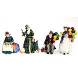 A collection of four Royal Doulton figures including Silks and Ribbons HN 2017,