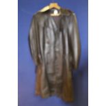 A Suede & Leathercraft 1970s dark brown leather gentleman's trench coat,