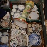 Four boxes of assorted dinner and tea wares, including Royal Albert Old Country Roses,