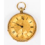 A gentleman's gold plated and gold cased pocket watch.