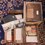 Six boxes of glass photography plates, late Victorian of the Boden family of Derby,