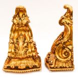 A pair of foliate gilt wall brackets