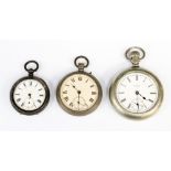 A silver cased pocket watch a/f,