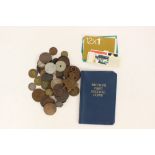 A box of coins, includes Russia Kopak 1778, 1797 Penny,