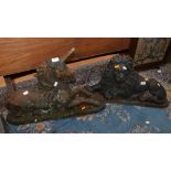 Large cast iron doorstops/garden ornamenst in for of a lion and a unicorn (2)