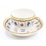 A Spode Tea Cup & Saucer, pattern 447, date circa 1810, size Cup, 8.3cm Diam, 6.