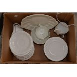 A Royal Crown Derby, white, part tea set, comprising eleven saucers, eleven plates, four cups,