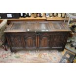 A late 17th Century joined oak chest,