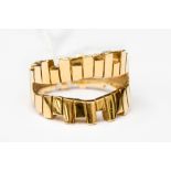 An 18ct gold , circa 1960s designer ring, size P, with a weight approx 10.