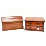 Mahogany two draw apprentice cabinet,