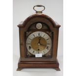 A Georgian style mahogany eight day mantle clock,