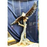 A large Spread Eagle resin model mounted on a realistic resin tree stump (2)