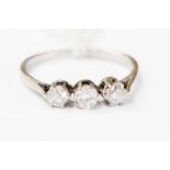 Three stone diamond ring