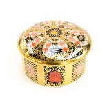 A boxed Royal Crown Derby 'Old Imari' circular trinket dish