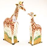 Royal Crown Derby Masai Giraffe and Masai Baby Giraffe paperweights,