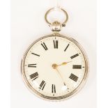 A silver pocket watch by Thomas Robinson,