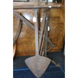 Rural byones: Dung spade, an adjustable hanger and a Wagon jack.